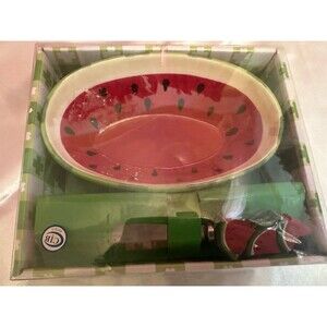 Boston Warehouse Picnic Party Watermelon Dip Bowl and Spreader Set NIB